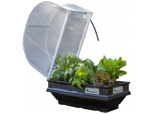 Vegepod Hochbeet  | Kleiner Containergarten Gemüsebeet Schwarz mit Abdeckung 1m x 0,5m